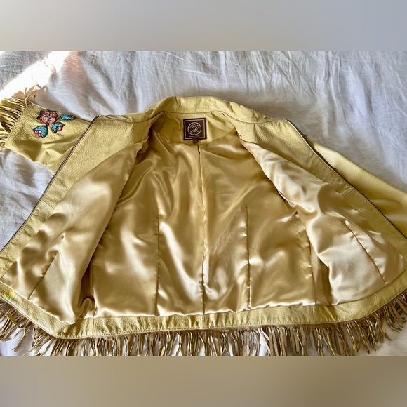 Double D Ranch leather jacket. Beadwork & fringe. Western style couture. - Picture 9 of 13